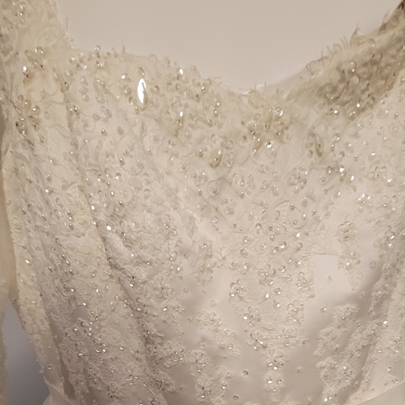 Oleg Cassini Organza Plus Size 18W in Ivory - Picture 3 of 7